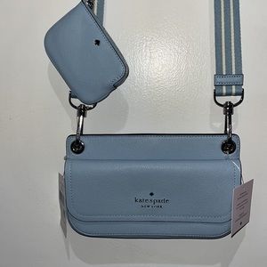 Kate Spade Rosie Pebbled Leather Small Flap Crossbody Bag, Ocean Fog NWT